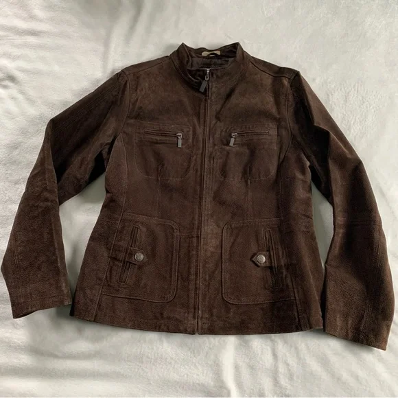 Ruff Hewn Suede Leather brown jacket - Picture 12 of 14